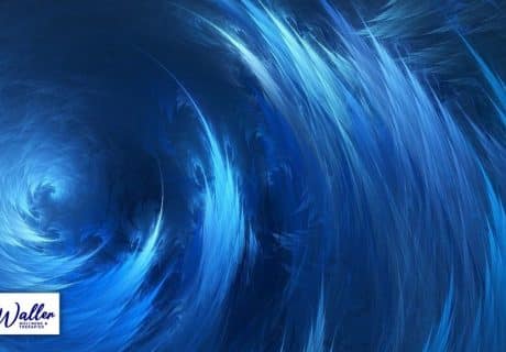 a weird blue spiral to illustrate an article on being stuck in hypnosis