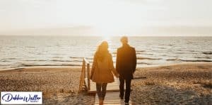 man and woman holding hands, illustration for article on relationships