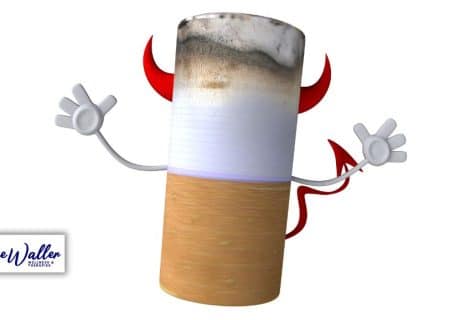 image of a devilish cigarette to illustrate an article on the health benefits of quitting