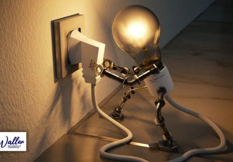 image of a lightbulb pugging itself in to illustrate an article on creativity