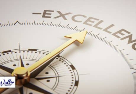 compass with pointer indicating excellence to illustrate an article on perfectionism and healthy striving