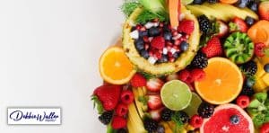 a plate of colourful fruit to illustrate an article about how food affects mood
