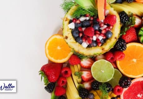 a plate of colourful fruit to illustrate an article about how food affects mood