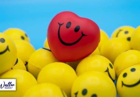 balls with smiley faces to illustrate an article about research based tips for good mental health
