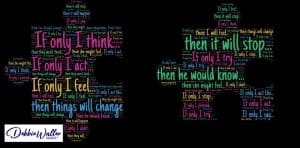 word clouds of negative phrases to illustrate an article on negative thinking